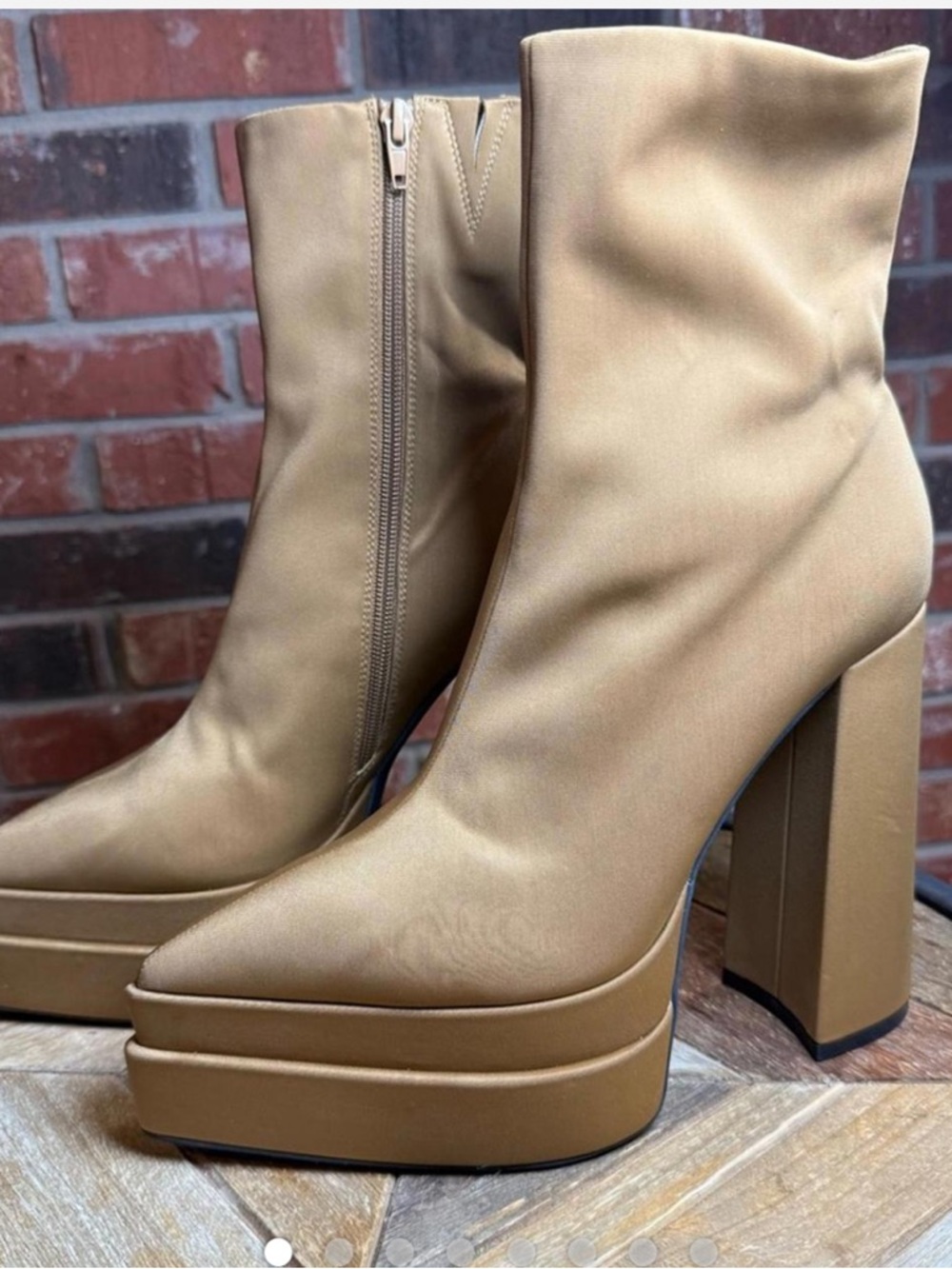 Slay in Savage Style Free People Jeffrey Campbell Satin Platform BlockHeel Boot
